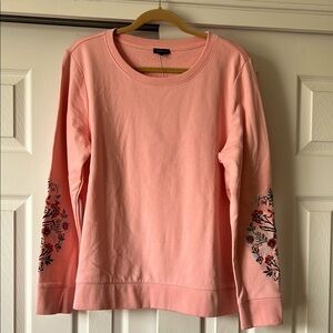 NWT Talbots embroidered crewneck, size L